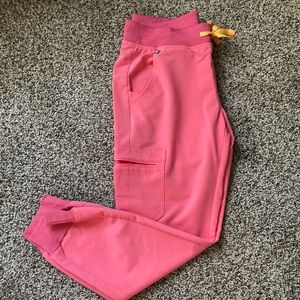 FIGS Neon Pink Zamora Jogger Scrub Pants